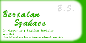 bertalan szakacs business card